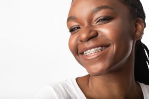 Smiling teen enjoying her braces in Randolph