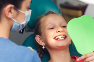 a child visiting their orthodontist